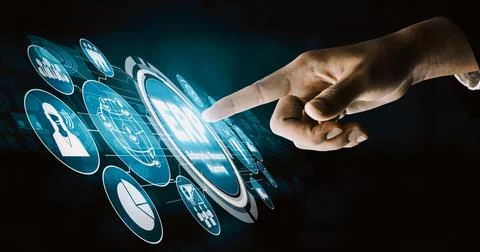 Enterprise Resource Management ERP software system for business resources uds 스톡 사진