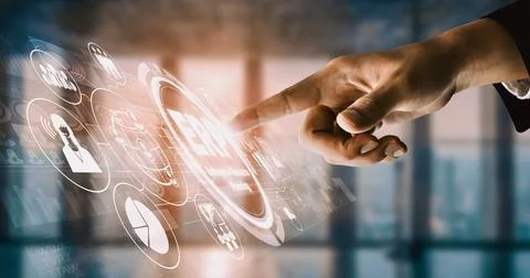Enterprise Resource Management ERP software system for business resources uds Foto stock