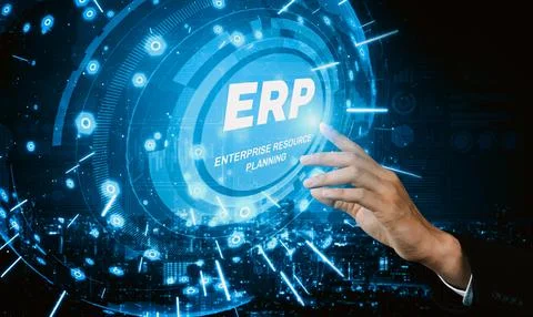 Enterprise Resource Management ERP software system for business resources uds Stockfoto's