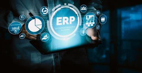 Enterprise Resource Management ERP software system for business resources uds Stockfoto's