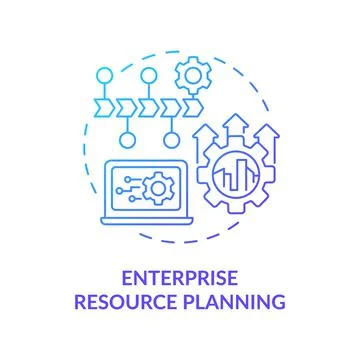 Enterprise resource planning blue gradient concept icon Illustrazione stock