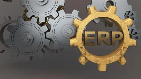 Enterprise resource planning, human resource management mechanism in the co.. Illustrazione stock