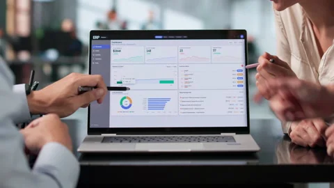 Enterprise Resource Planning Manager Leads Diverse Team Discussing Integrated Stock Footage 336790493