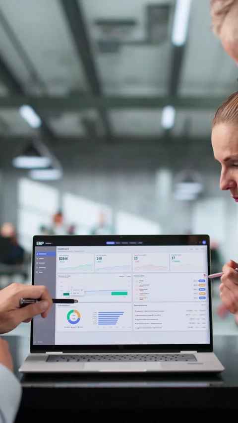 Enterprise Resource Planning Manager Leads Diverse Team Discussing Integrated Stock Footage 336791036