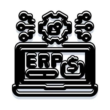Enterprise resource planning system integration and data management Stock Illustration