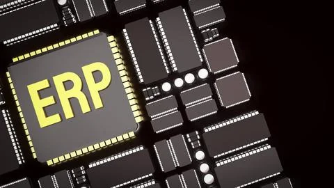 Enterprise Resource Planning Technology 3d render. イラスト素材