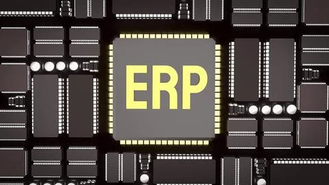 Enterprise Resource Planning Technology 3d render. Stock Photos