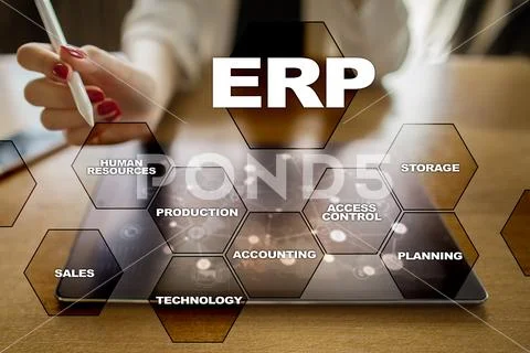 Enterprise resources planning business and technology concept. Stock Photos