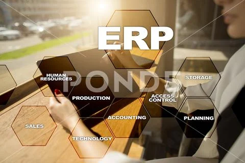 Enterprise resources planning business and technology concept. Stock Photos