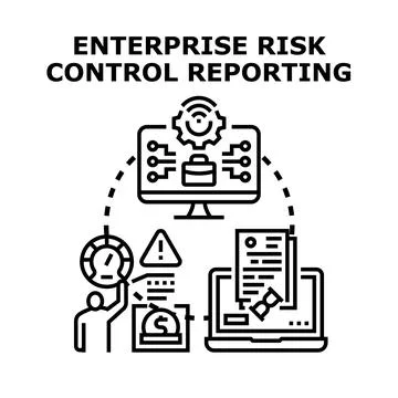 Enterprise risk control reporting business process management Stock Illustration