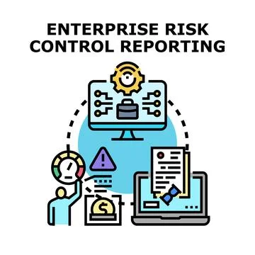 Enterprise risk control reporting business process management 库存插图