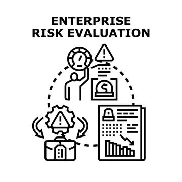 Enterprise risk evaluation management process plan Illustrazione stock