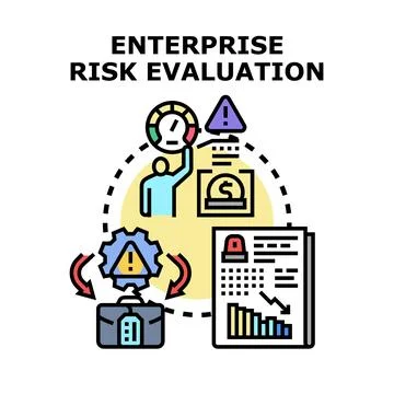 Enterprise risk evaluation management process plan 스톡 일러스트
