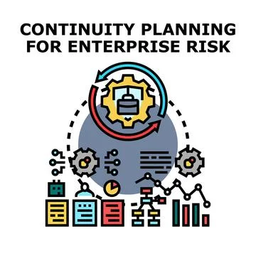 Enterprise risk management continuity planning strategy concept Stock Illustration
