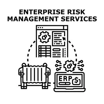 Enterprise risk management services controlling business operations Stock Illustration