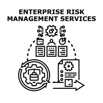 Enterprise risk management services process icon concept Stock Illustration