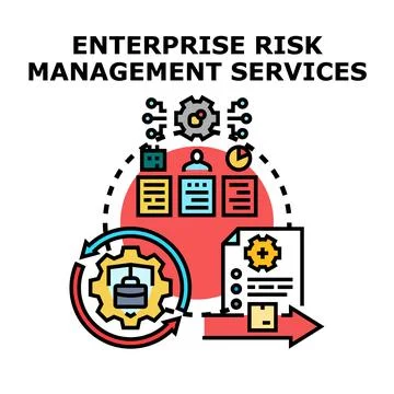 Enterprise risk management services process icon concept 스톡 일러스트