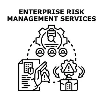 Enterprise risk management services protecting business assets Stockillustratie
