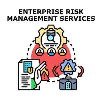 Enterprise risk management services protecting business assets 스톡 일러스트