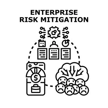 Enterprise risk mitigation plan protecting business and people Stock Illustration