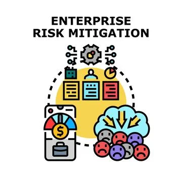 Enterprise risk mitigation plan protecting business and people Stock Illustration