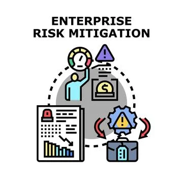 Enterprise risk mitigation strategy developing business protection Ilustración de archivo