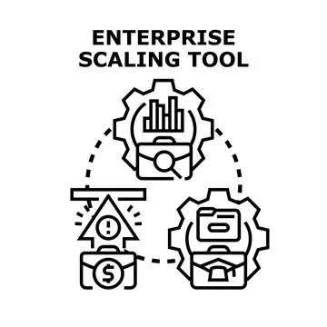Enterprise scaling tool developing business strategy concept Stock Illustration