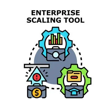 Enterprise scaling tool developing business strategy concept Ilustração Stock