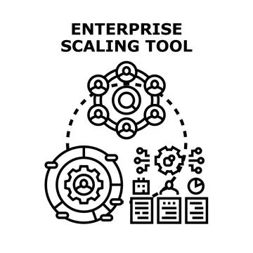 Enterprise scaling tool improving business growth and teamwork Ilustração Stock