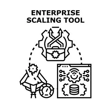 Enterprise scaling tool improving business growth process Ilustração Stock