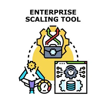 Enterprise scaling tool improving business growth process Ilustração Stock
