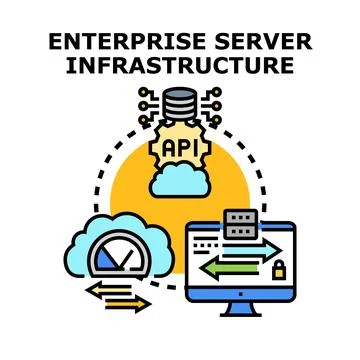 Enterprise server infrastructure concept providing cloud application services 스톡 일러스트
