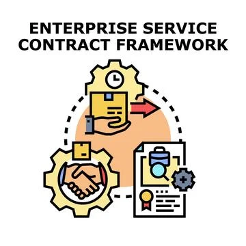 Enterprise service contract framework establishing business relations Stock Illustration