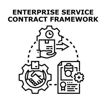 Enterprise service contract framework establishing business relations Stock Illustration