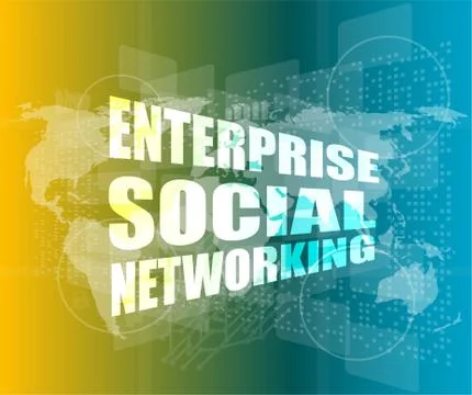 Enterprise social networking, interface hi technology, touch screen 스톡 일러스트