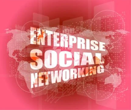 Enterprise social networking, interface hi technology, touch screen 스톡 일러스트
