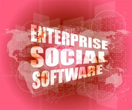 Enterprise social software, interface hi technology, touch screen Stock Illustration