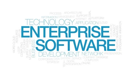 Enterprise software animated word cloud. Kinetic typography. Stock Footage 109135426