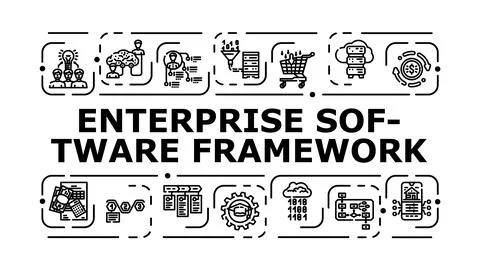 Enterprise software framework banner icon vector illustration Illustration