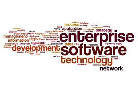 Enterprise software word cloud Stock Illustration