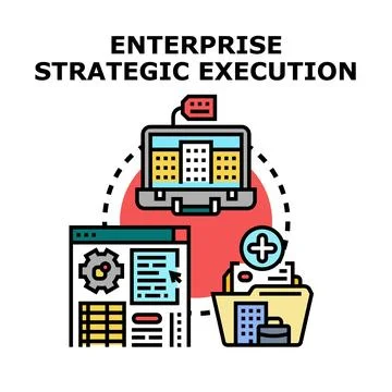 Enterprise strategic execution business process planning vector Stock Illustration