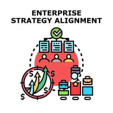 Enterprise strategy alignment managing business goals and success Stock Illustration