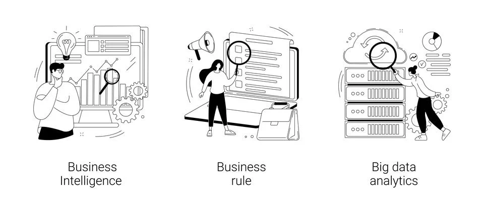 Enterprise strategy development abstract concept vector illustrations. Stock Illustration
