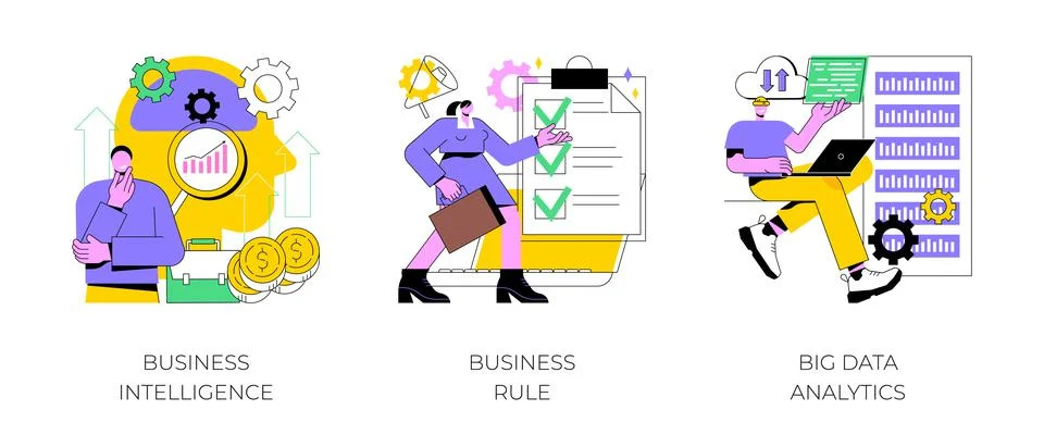 Enterprise strategy development abstract concept vector illustrations. Stock Illustration