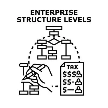 Enterprise structure levels planning and tax administration Stock Illustration