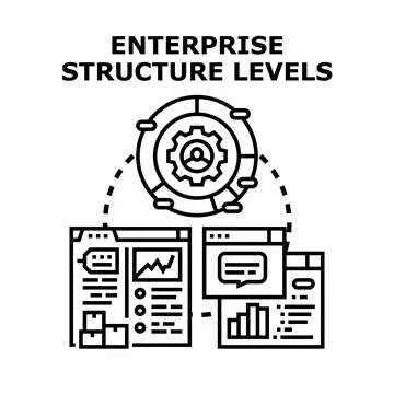 Enterprise structure levels representing organizational management hierarchy イラスト素材