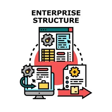 Enterprise structure planning and management concept Stock Illustration