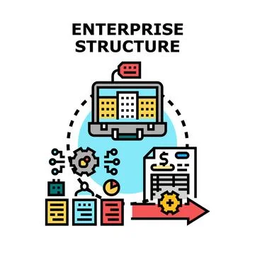Enterprise structure planning optimizing company business organization Stock Illustration