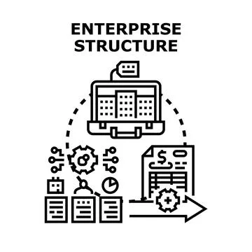 Enterprise structure planning optimizing company business organization Stock Illustration