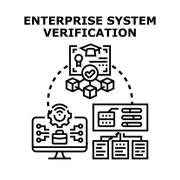 Enterprise system verification and quality assurance process Illustrazione stock